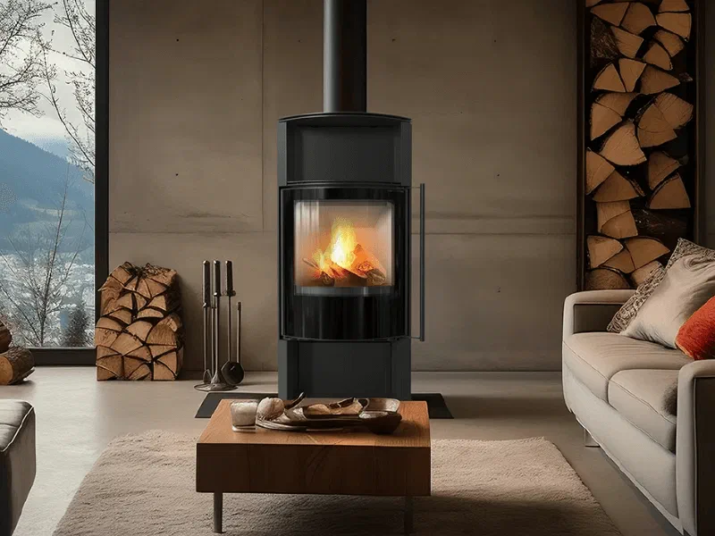 Kamin i vacker miljö